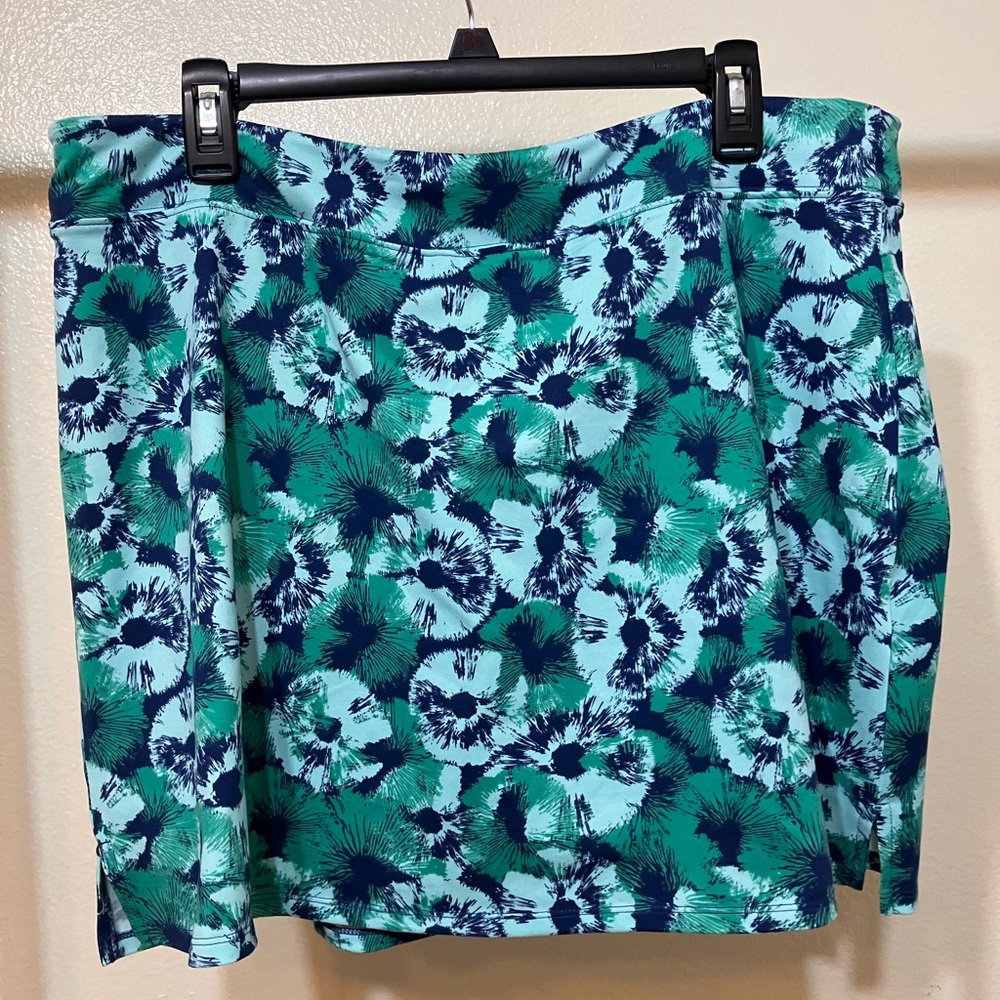 Tranquility by Colorado Clothing Blue and Green Floral Skort